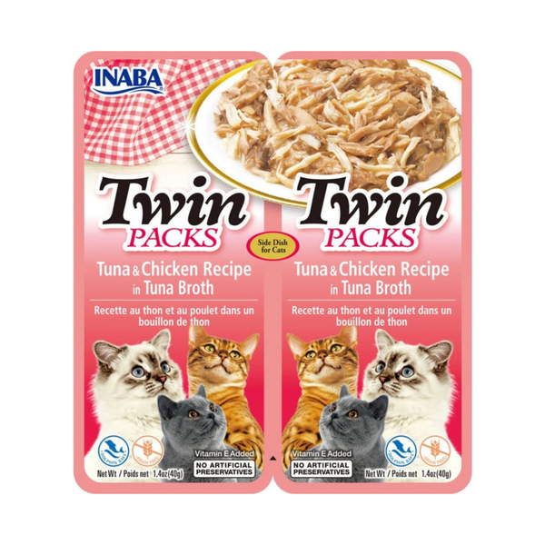 Inaba Twin Packs Tuna and Chicken Recipe in Tuna Broth for Cats