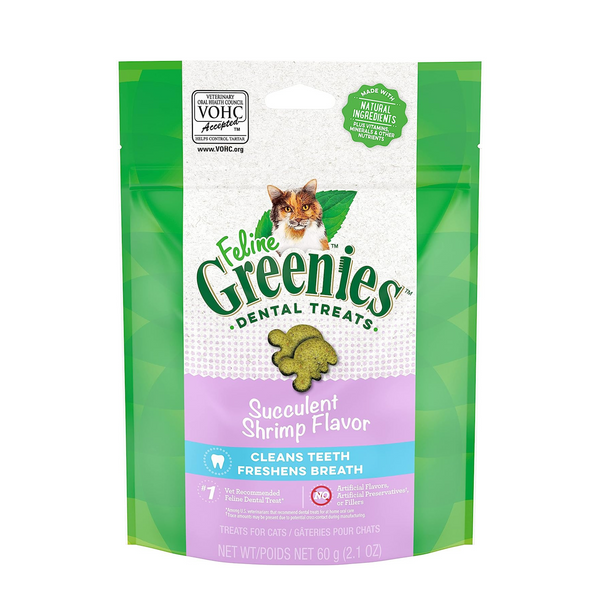 Greenies Feline Natural Dental Treats Succulent Shrimp Flavor