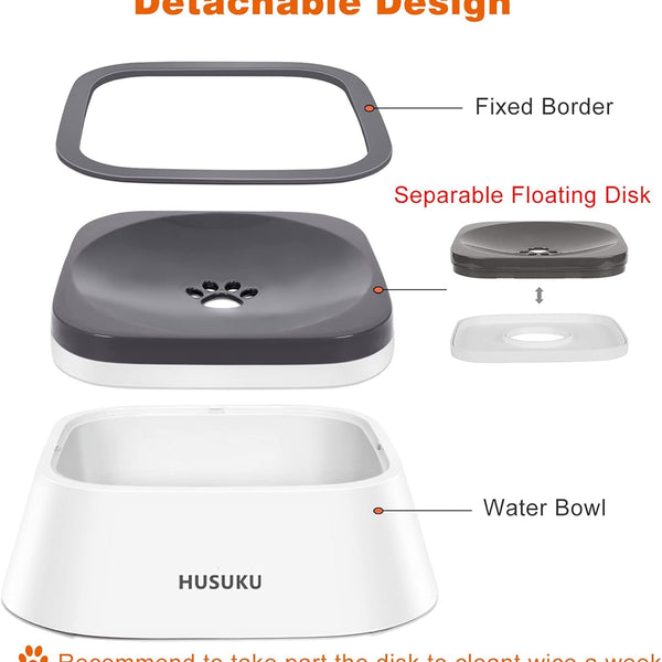 Dog Bowl Dog Water Bowl Pet Water Bowl Slow Water Feeder Dog Bowl No-Slip Pet Water Dispenser 35Oz Feeder Bowl